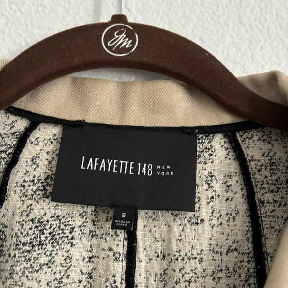 Lafayette 148 New York Women's Size 6 Black Printed Blazer Jacket - Picture 2 of 6